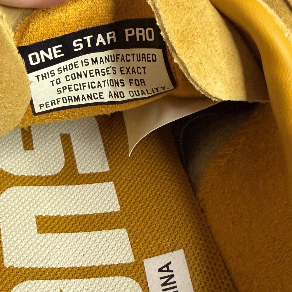Converse Cons One Star Suede Sneaker Shoe Unisex Saffron Gold Men 9 Women 10.5 - Picture 12 of 13
